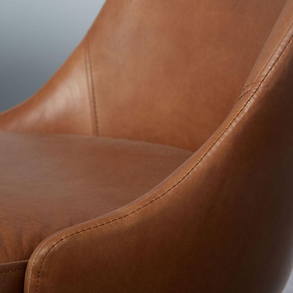 Mid-Century Leather Dining Chair | west elm Australia